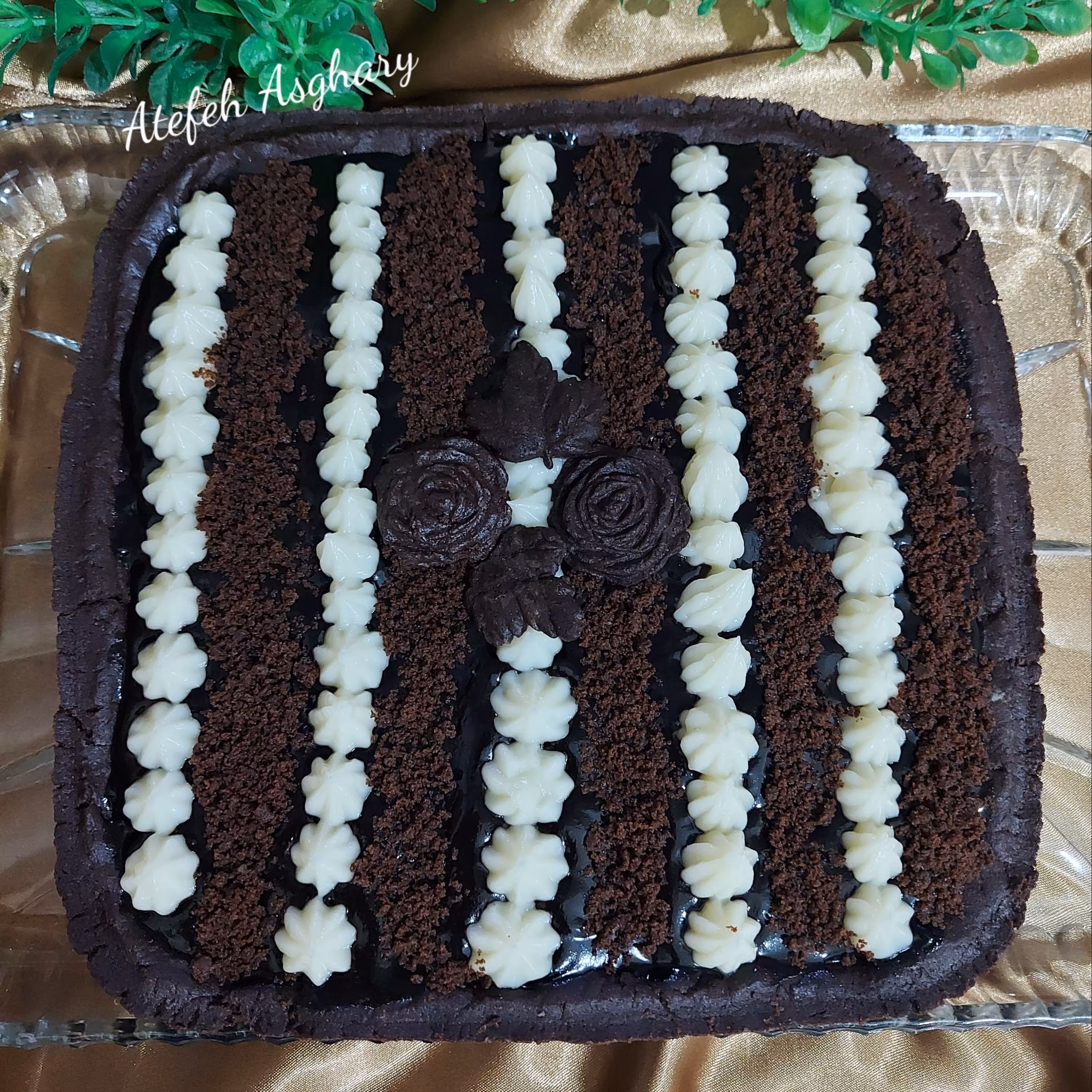 تارت شکلاتی با مغزی شکلات و کرمفیل خانگی