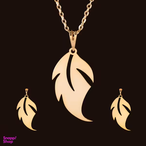 نیم ست طلا 18 عیار زنانه سانا گالری مدل برگ کد D10180