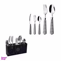 سرویس قاشق و چنگال 31 پارچه سی اند اس مدل شطرنجی