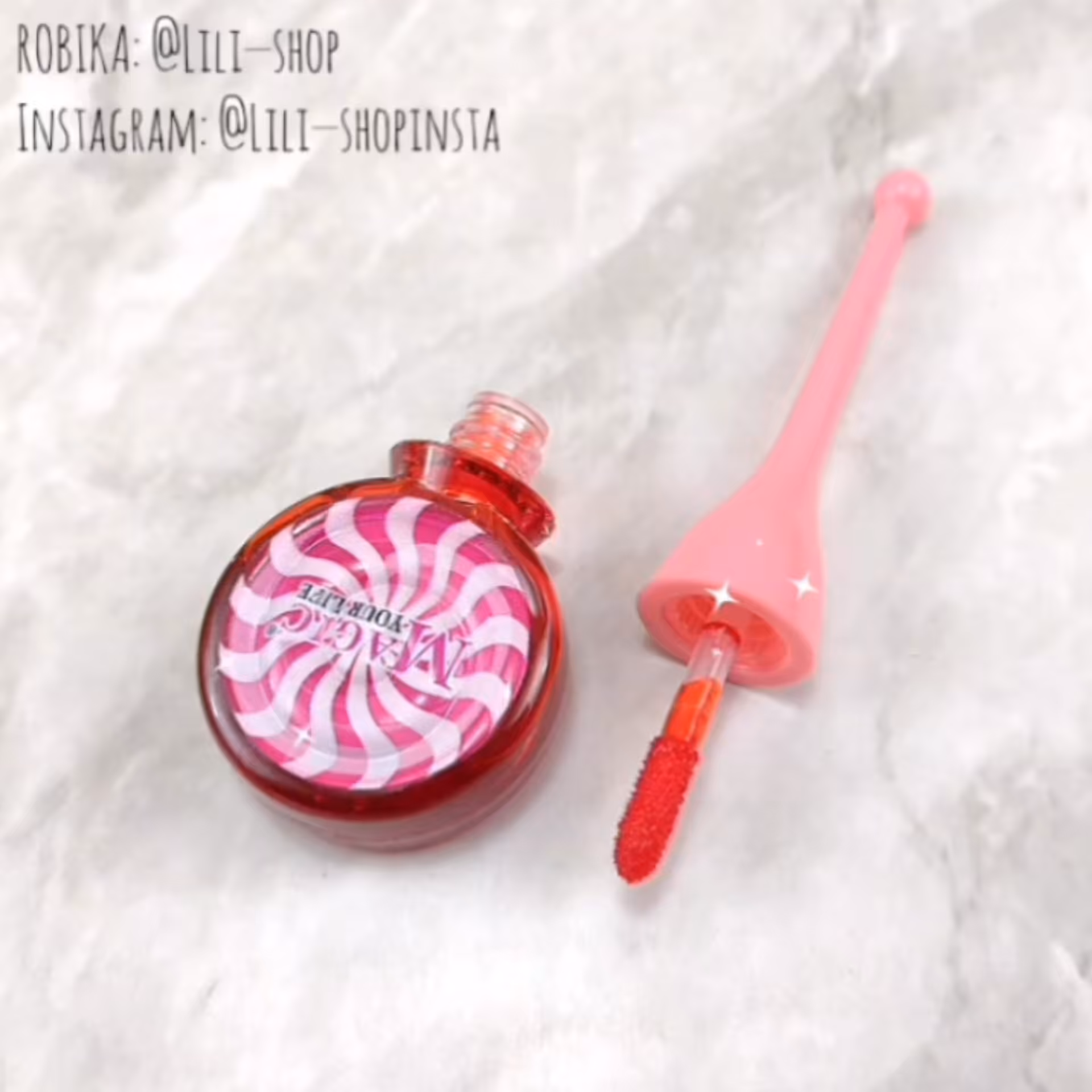 تینت لب طرح آب نبات قیچی