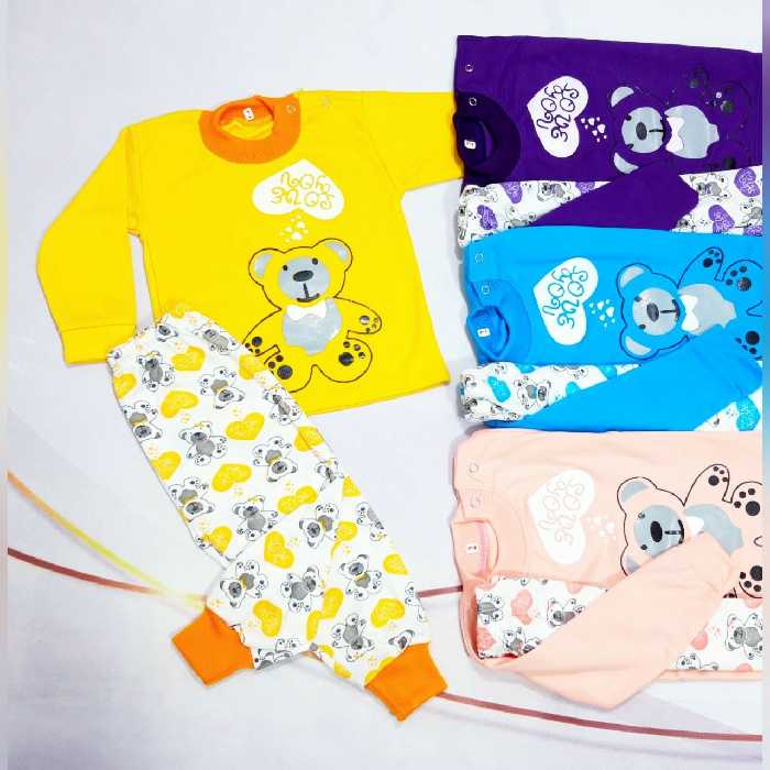 لباس نوزاد بلوز شلوار طرح خرس قلبی