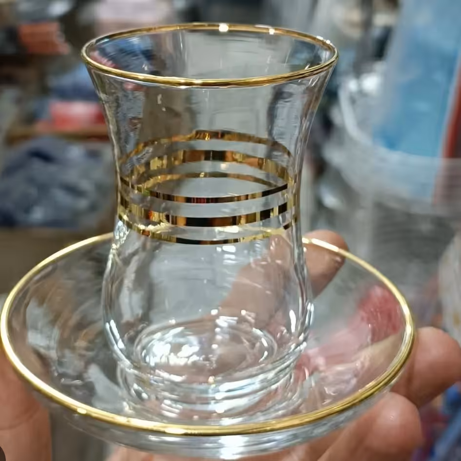 استکان و نلبکی کمر باریک ،شش تایی،کشور سازنده ترکیه