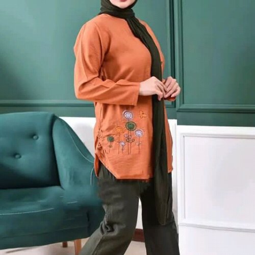 تونیک گلدوزی زنانه تابستانه جلو بسته