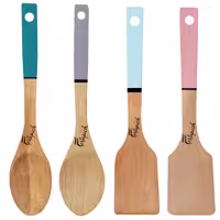 سرویس کفگیر و ملاقه  چوبی 4 پارچه فرتاپیچ کد 22