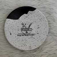 دیوارکوب سفالی سفید و مشکی