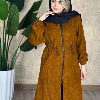 مانتو اسپرت زنانه مخمل مدل مانتو مخمل کبریتی بلند کمرگت