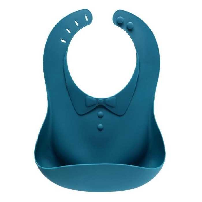 پیشبند نوزاد مدل پاپیون سرمه ای