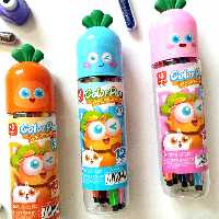 ماژیک 12رنگ نقاشی لوله ای مدل هویج درسه رنگ صورتی نارنجی وآبی