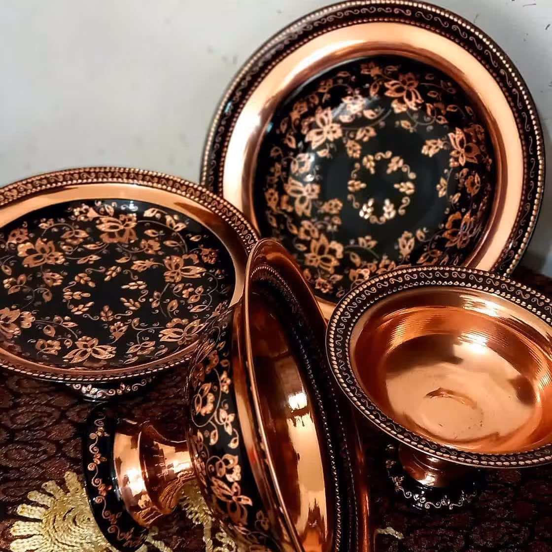 سرویس پذیرایی مسی الماس تراش عروس