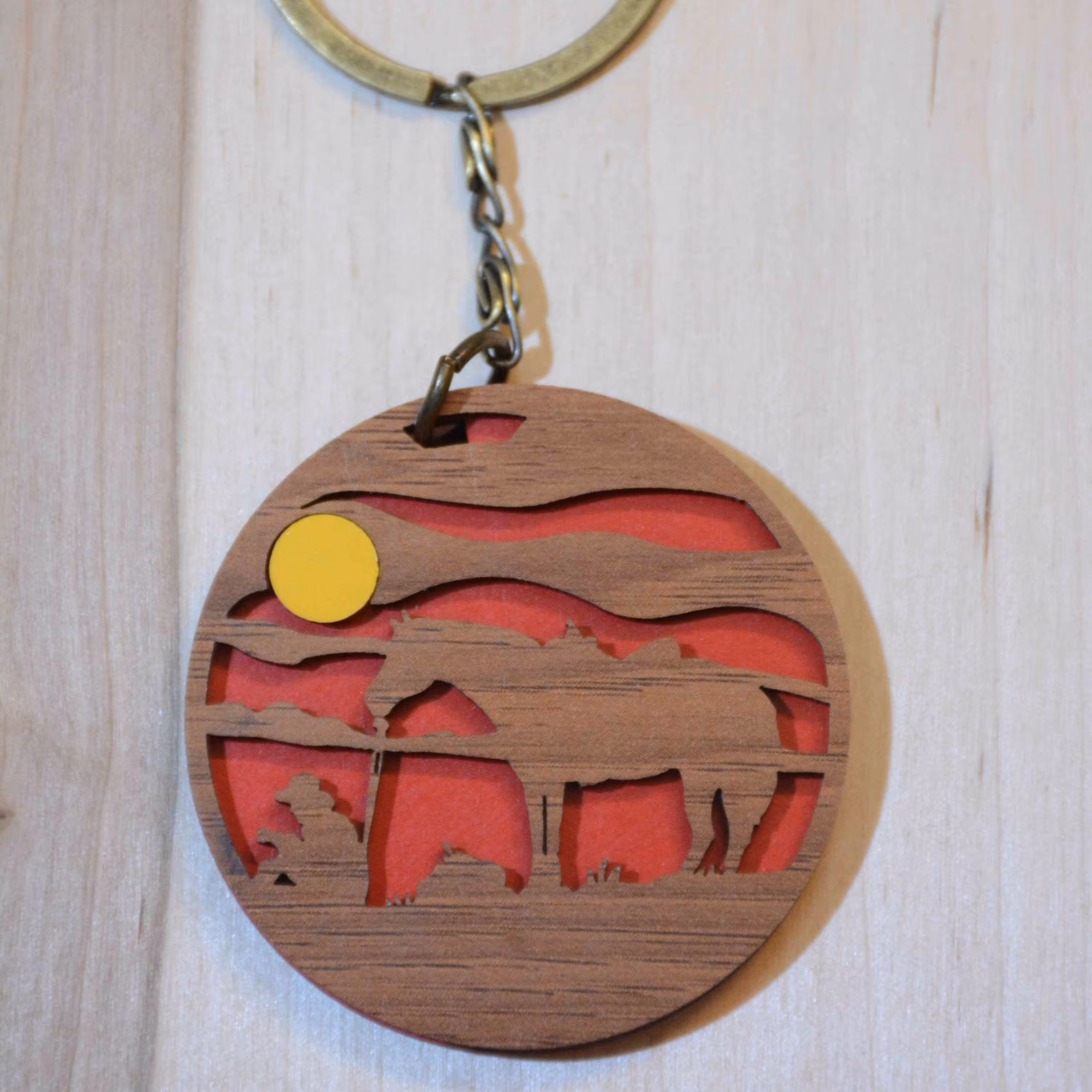 جاکلیدی چوبی دولایه رابو طرح طبیعت کد 06