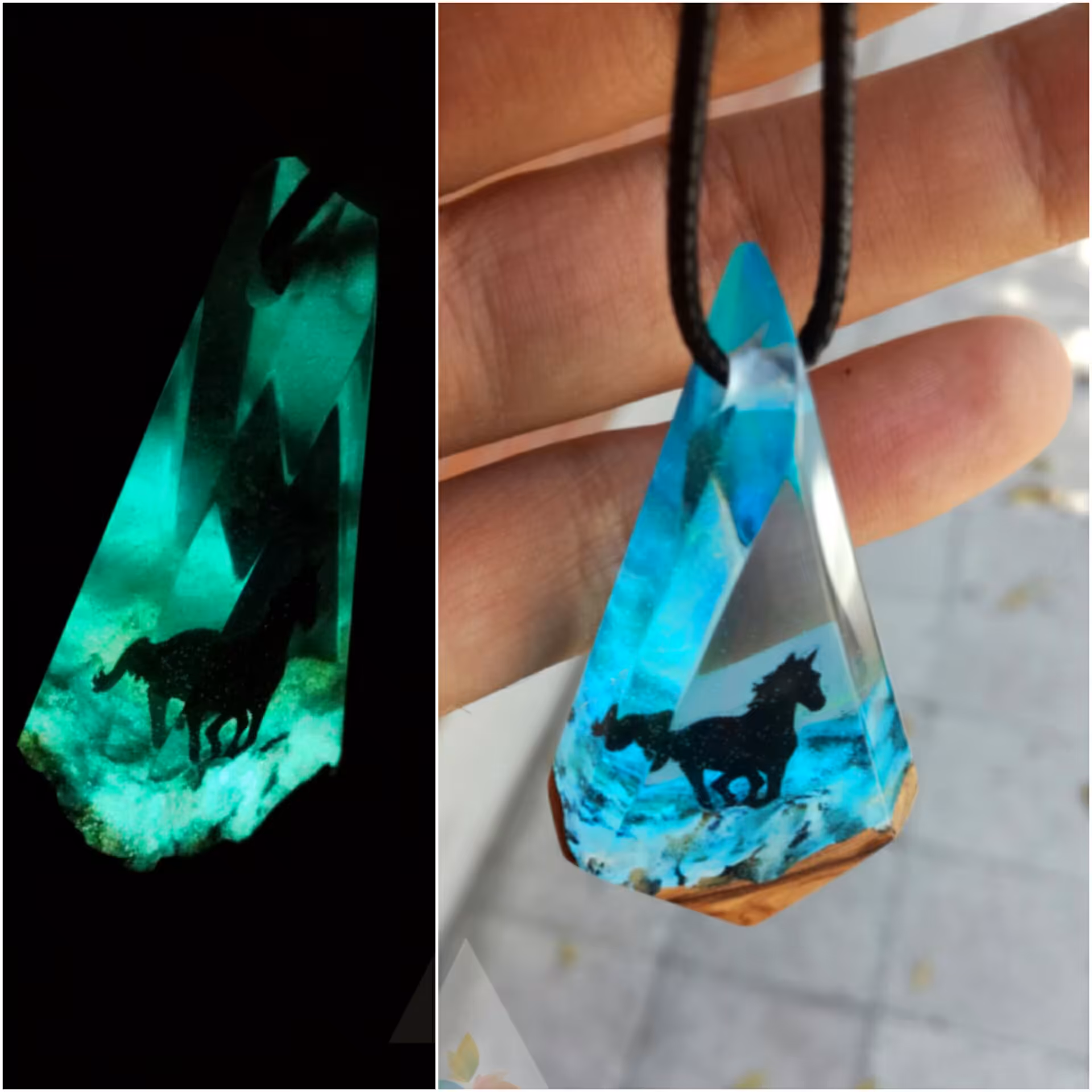 گردنبند شبنمای کوه برفی و اسب