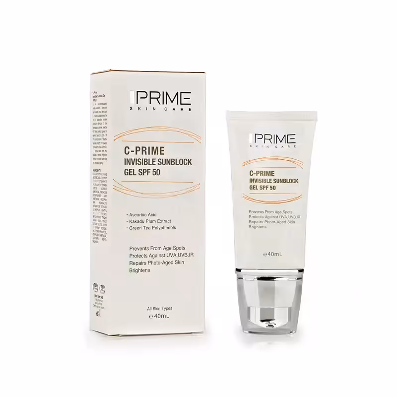 ژل ضد آفتاب بی رنگ پریم ویتامین سی حجم 40 میل
