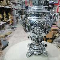 سماور گازی  6لیتر گازسوز  برنجی با روکش نیکل کروم عالی ( به گاز شهری نسب میشه) افخورده ارسال رایگان 