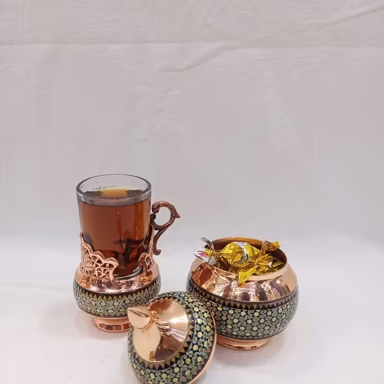 ست چای خوری مس و خاتم 