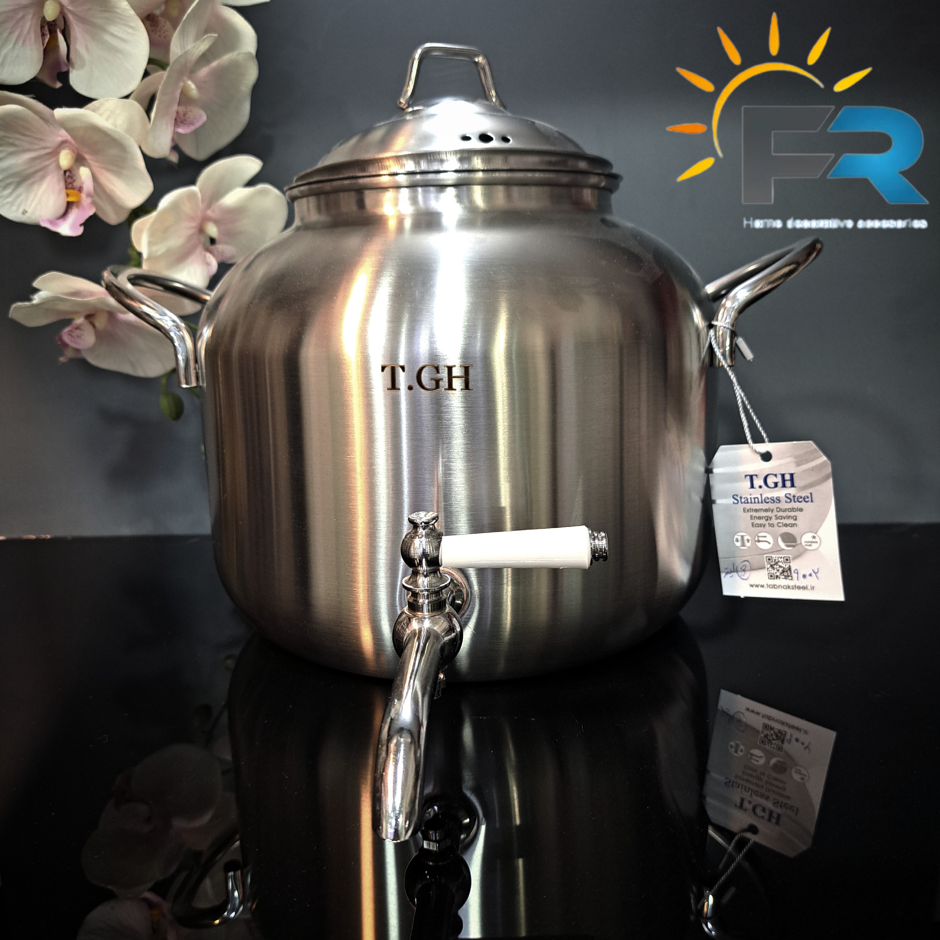 کتری شیردار  8 لیتر T.GH استیل مات مدل 9002