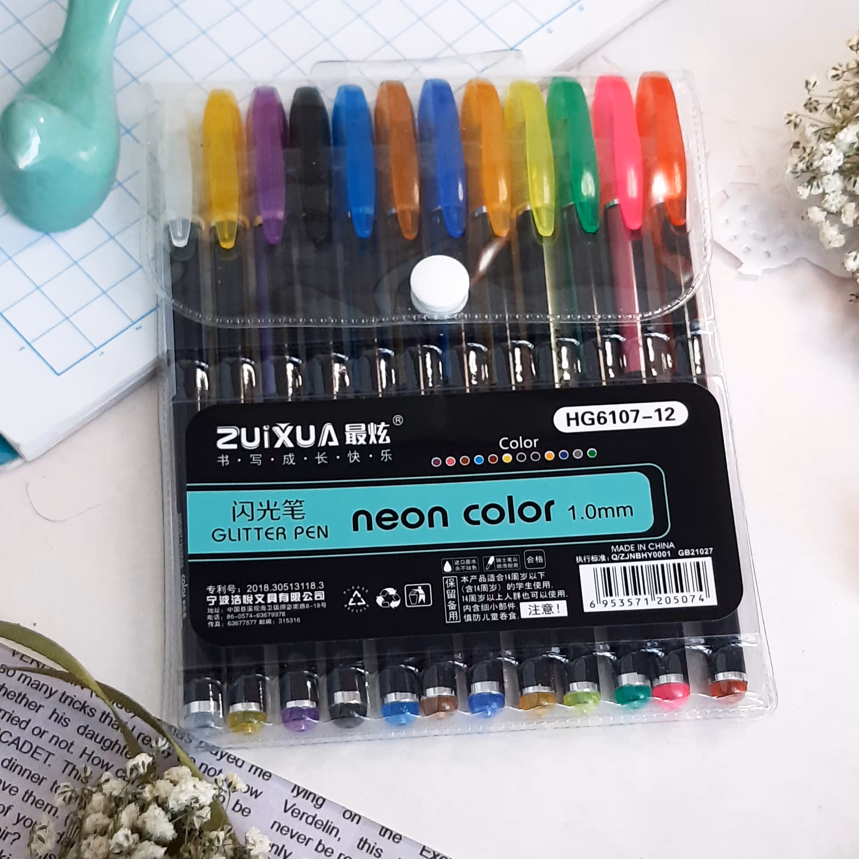 خودکار اکلیلی شاین  12 رنگ روان و با کیفیت عالی