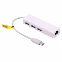 کابل تبدیل شبکه Ifortech Type-C To LAN   هاب USB 3Port