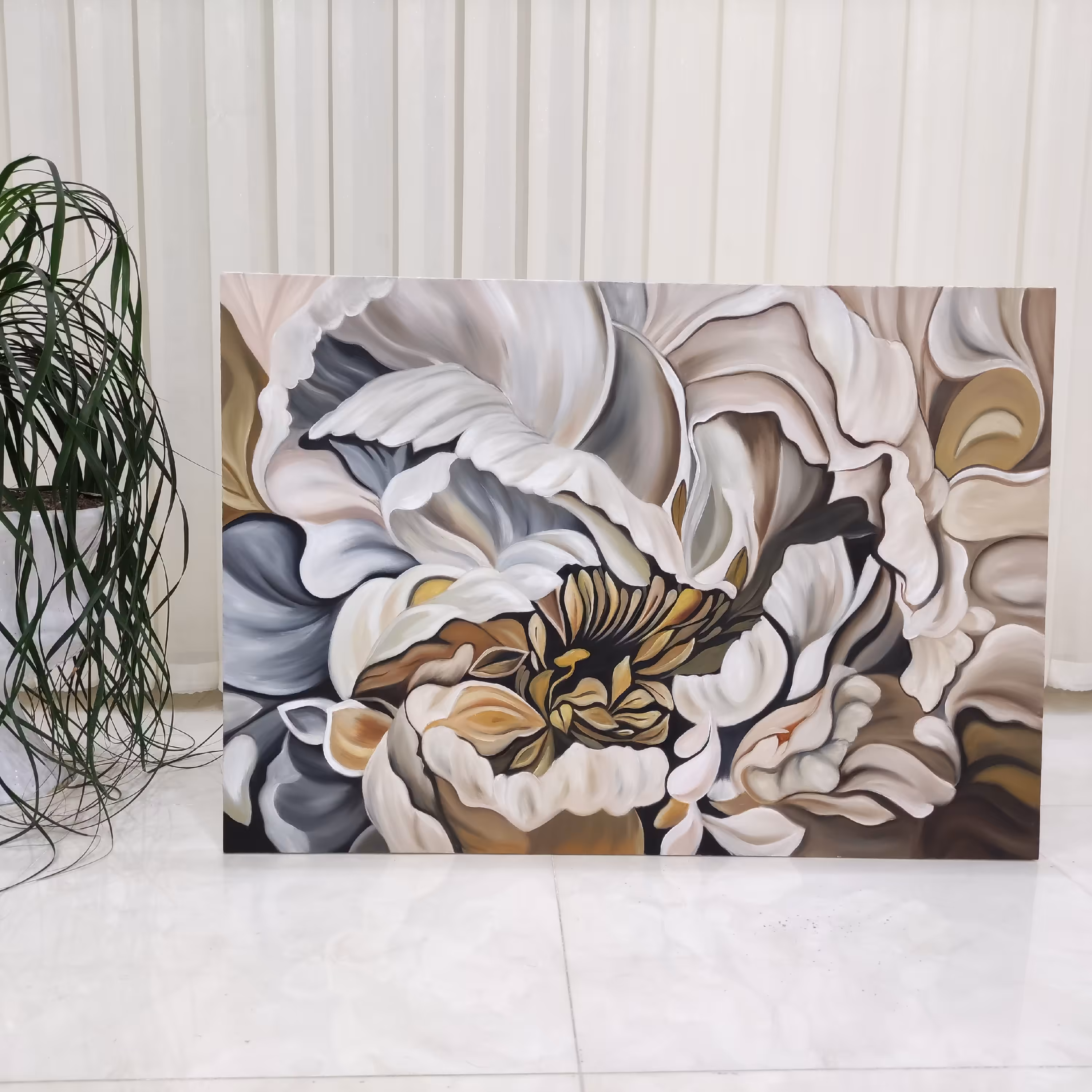 تابلو گل رنگ روغن