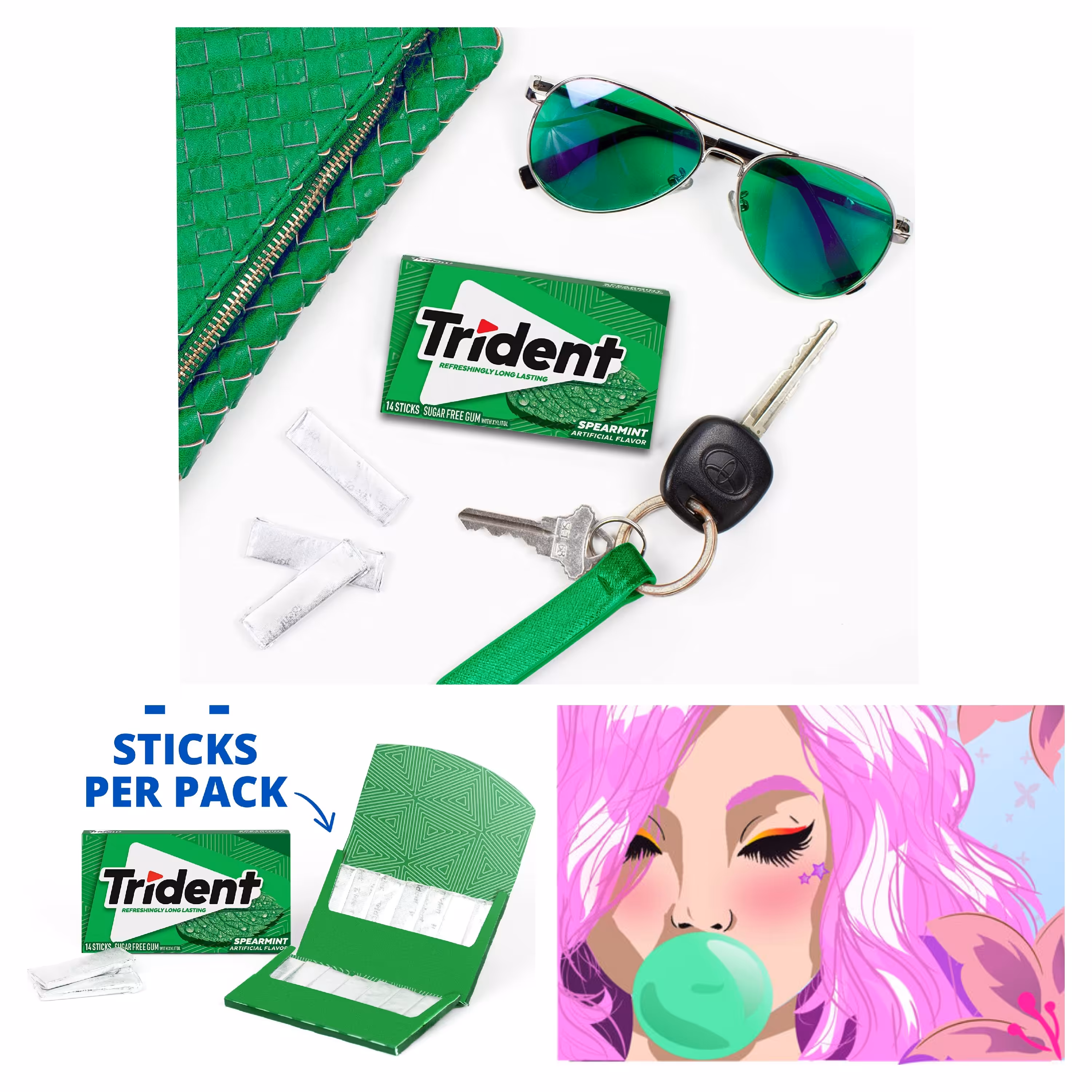 آدامس تریدنت نعنا اصل ( آمریکا)