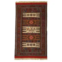 گلیم دستبافت دو متری مدل سفره کردی کد 4020486(فروش چکی 6 ماهه با کد تخفیف farshgereh)
