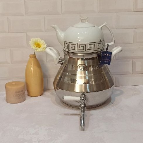 کتری قوری روگازی کد304 طرح الوند سفید برند اف ار ارسال رایگان تخفیف ویژه یلدایی