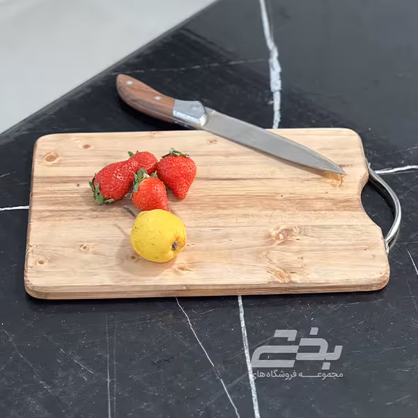 تخته گوشت چوبی دسته فلزی