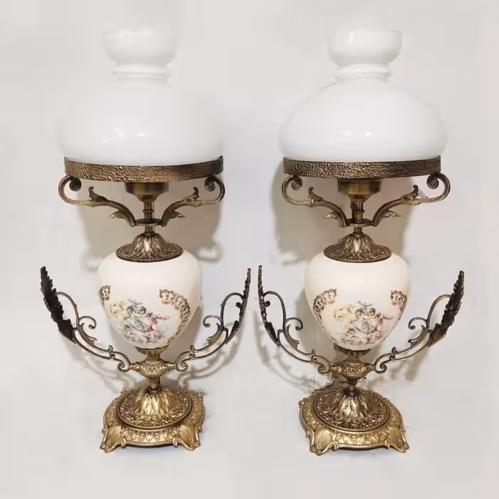 شمعدان طرح چراغ پایه برنجی خاص کد 4977 ارتفاع 64 سانتی متر