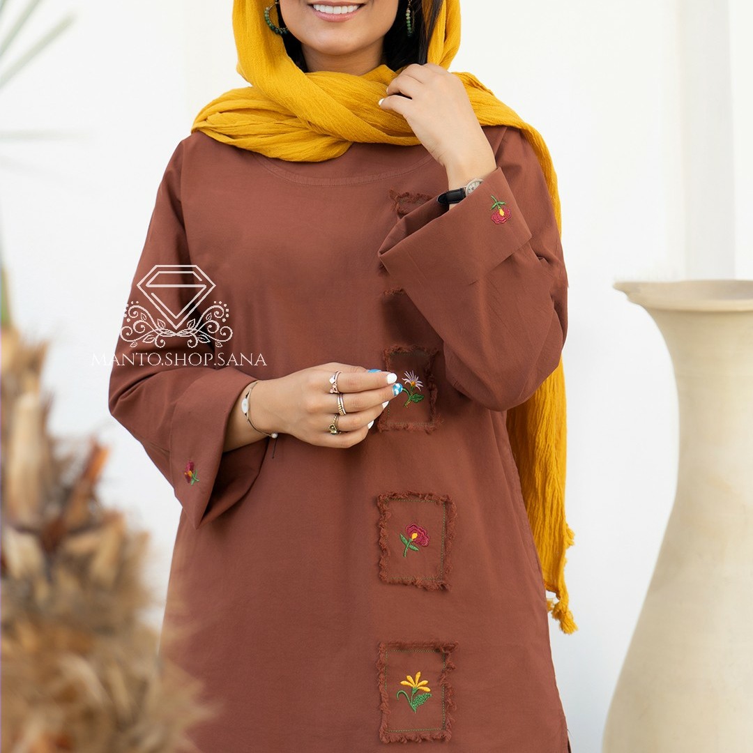 مانتو تونیک الیاف طبیعی نخی مانلی