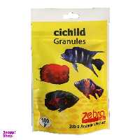 غذا خشک ماهی زبرا مدل chichlid granules کد زبرا وزن 100 گرم