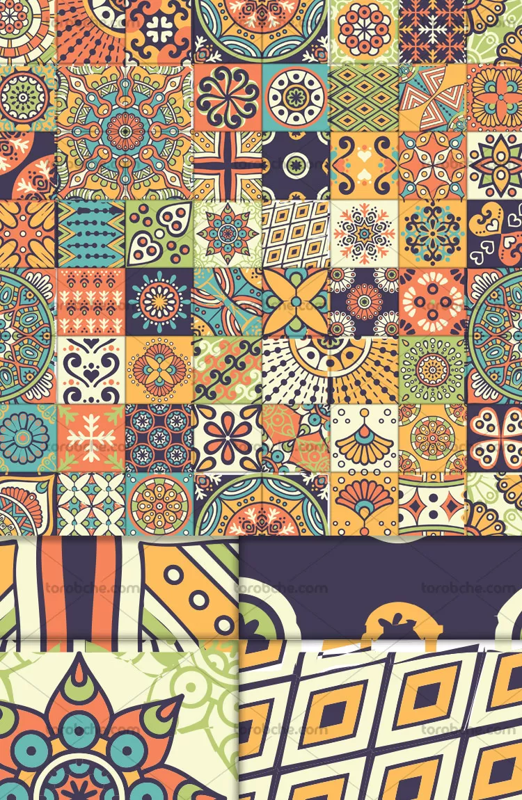 وکتور کاشی کاری فانتزی | گرافیک با طعم تربچه