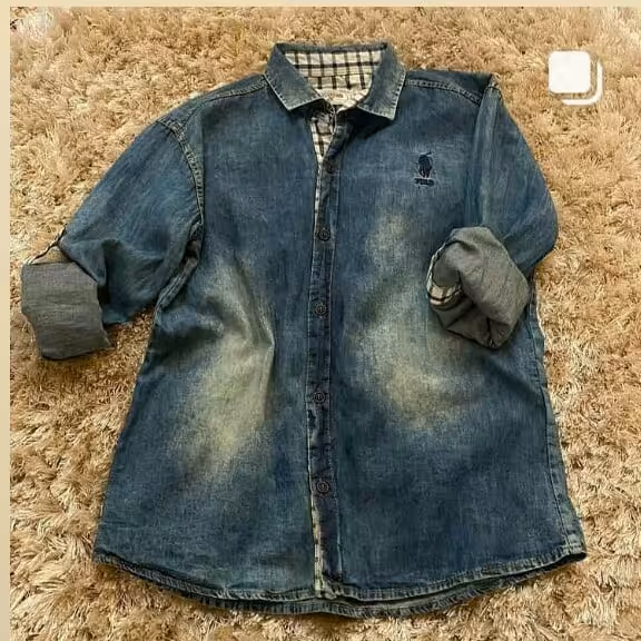 بلوز جین پسرانه(پیرهن جلو دگمه اسپرت)