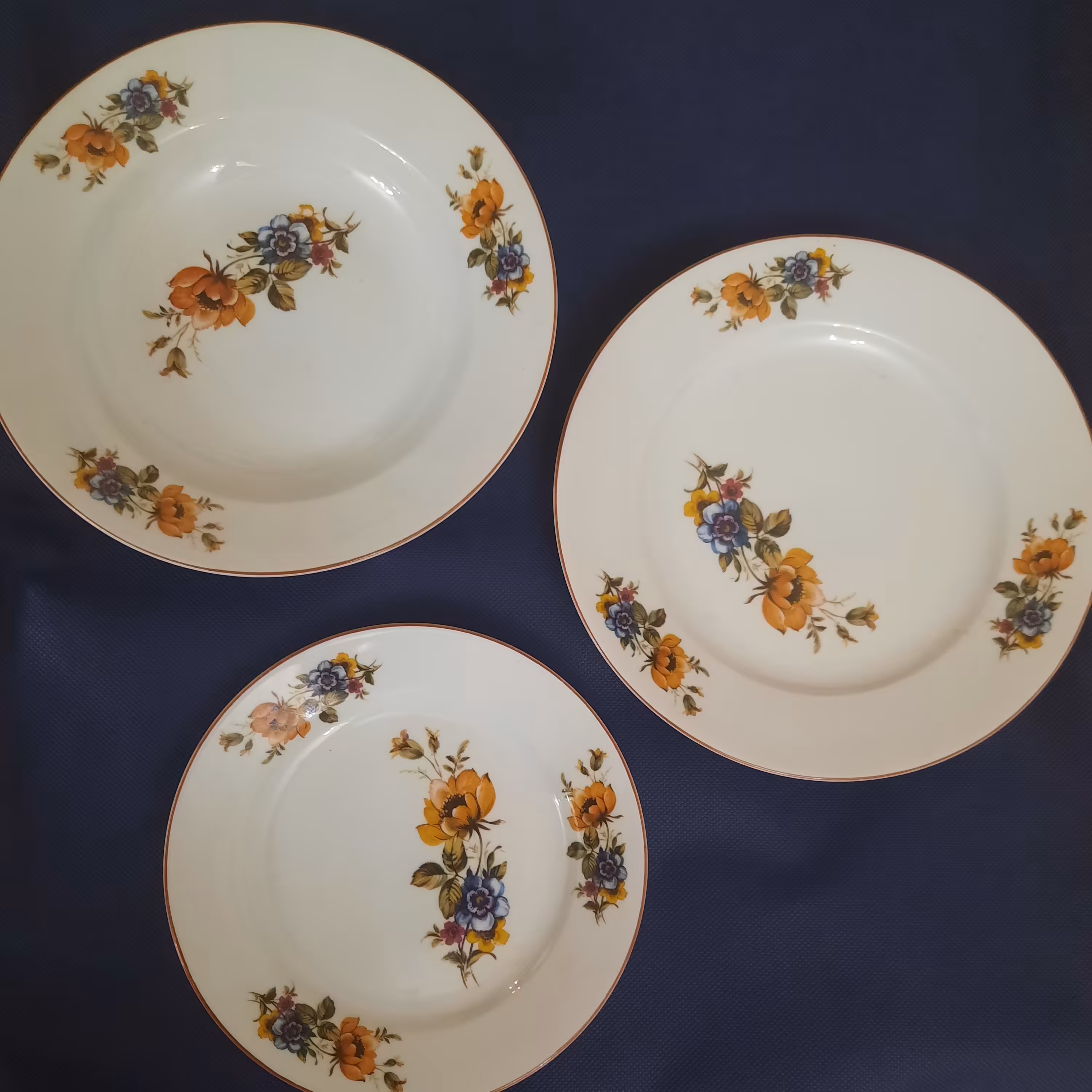 6عدد بشقاب تخت ،6عدد بشقاب گود و 6عدد پیش دستی ،جمعا 18پارچه انتیک ماله 45سال قبل ، ساخت کشور بلغارستان