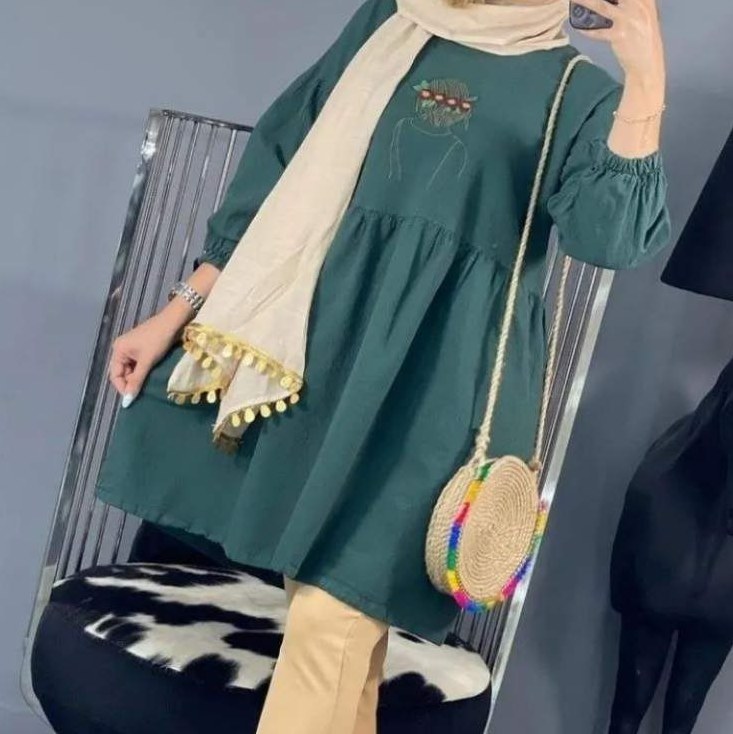 مانتو الیاف با کیفیت گلدوزی شده