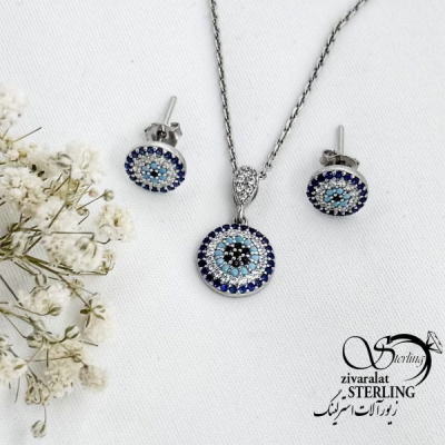 نیمست نقره چشم نظر ساخت ایتالیا کد 16589