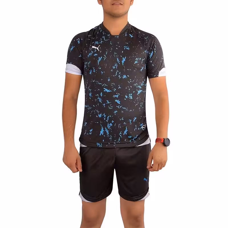 ست پیراهن شورت فوتسال طرح پوما NZD | طوسی