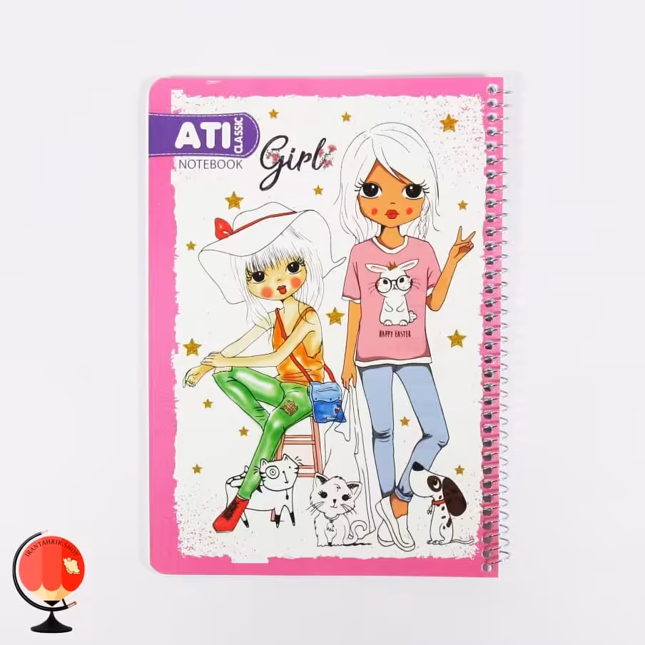 دفتر مشق 50 برگ سیمی طرح دختران آتی