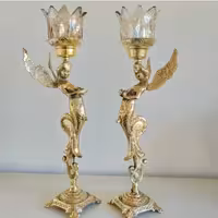 شمعدان طرح فرشته برنز