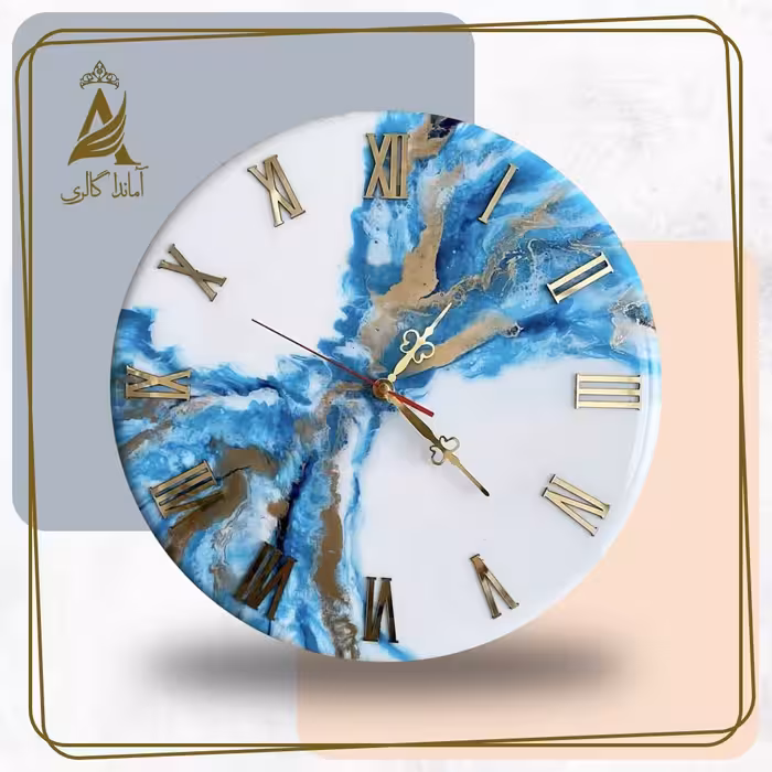گالری آماندا ساعت دیواری رزینی قطر 80 طرح افسون با قابلیت تغییر رنگ
