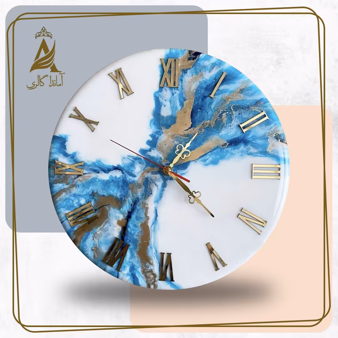 گالری آماندا ساعت دیواری رزینی قطر 80 طرح افسون با قابلیت تغییر رنگ