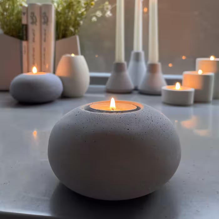 شمعدان بتنی وارمر استودیو بوته مدل باوان رنگ طوسی تیره