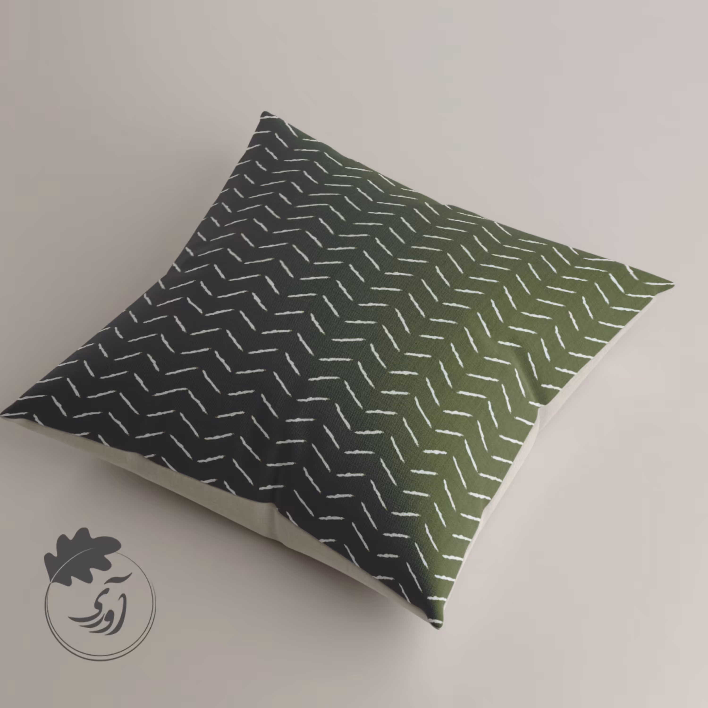 کوسن مخمل طرح سرو چمن 45 در 45 سانت