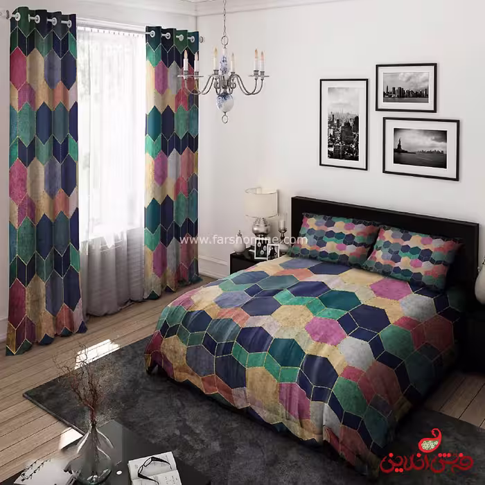 روتختی طرح اشکال هندسی رنگی  کد 15223