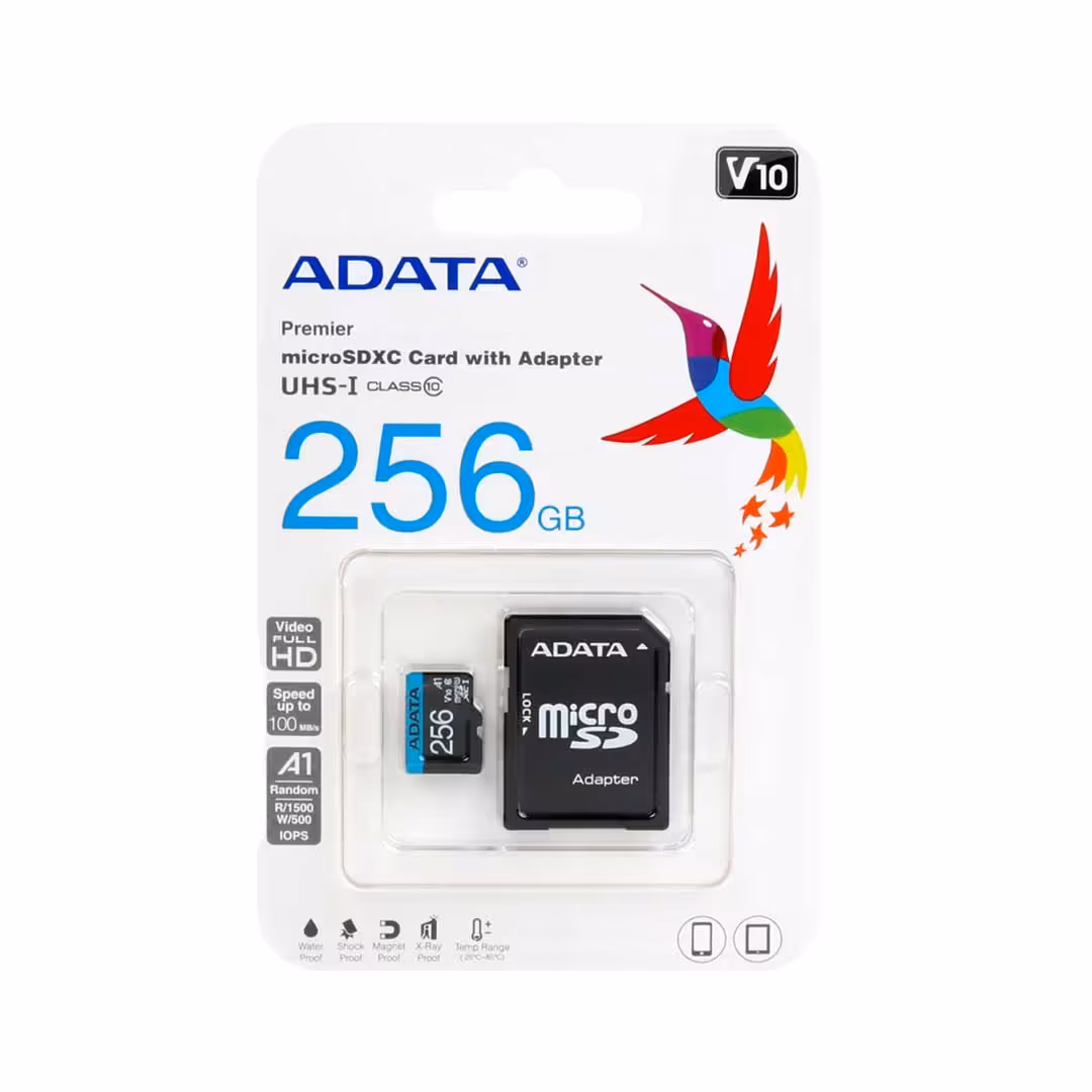 کارت حافظه microSDXC ای دیتا مدل Premier V10 A1 کلاس 10 سرعت 100MBps ظرفیت 256 گیگابایت