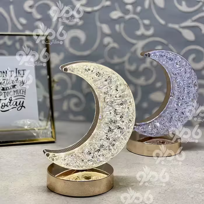 چراغ خواب لمسی کریستال ماه کد328