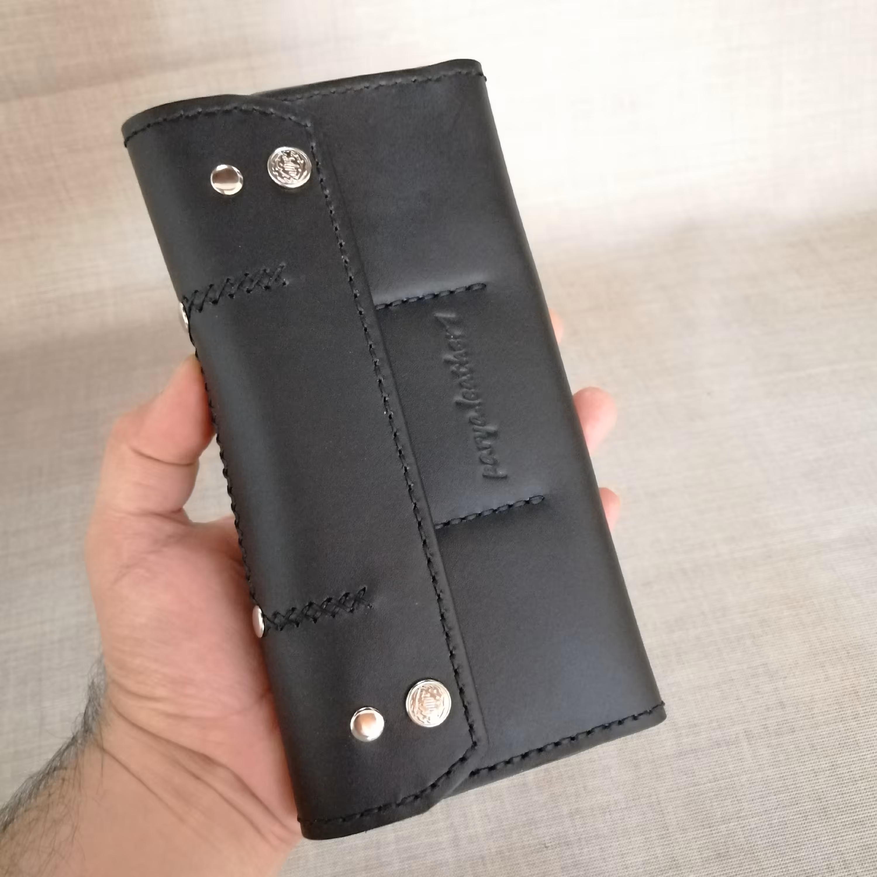 کیف پول و موبایل چرم طبیعی دست دوز   پریا     کد   pw 033-B