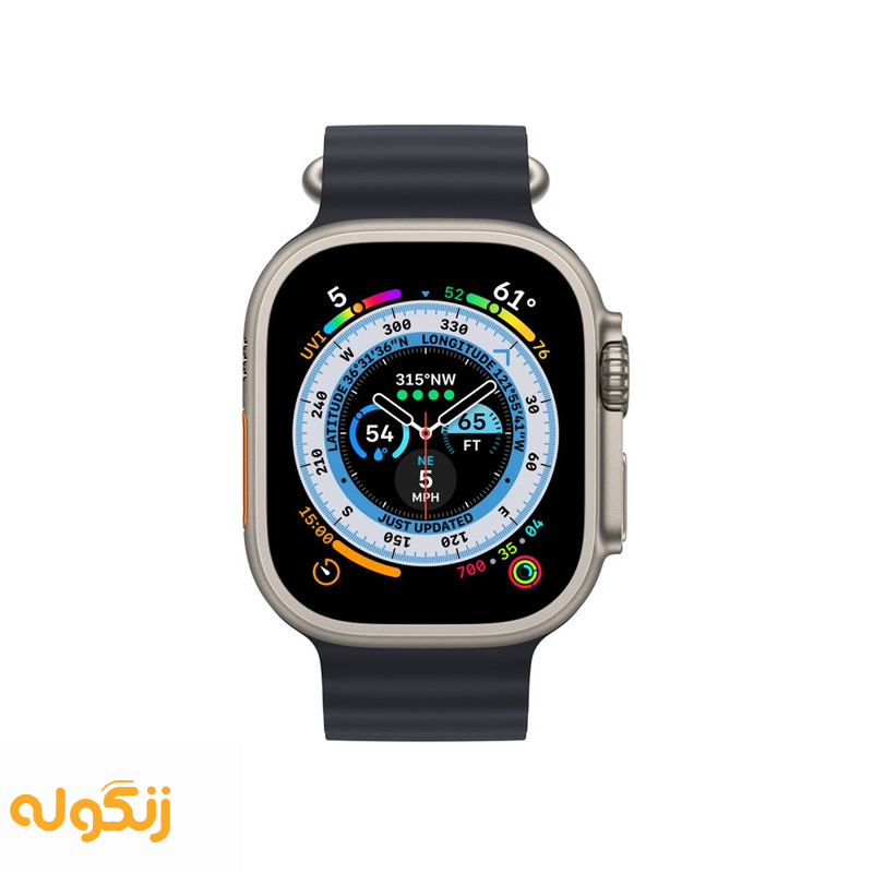 اپل واچ اولترا رنگ تیتانیوم با بند اوشن میدنایت - سایز 49 میلی‌متر