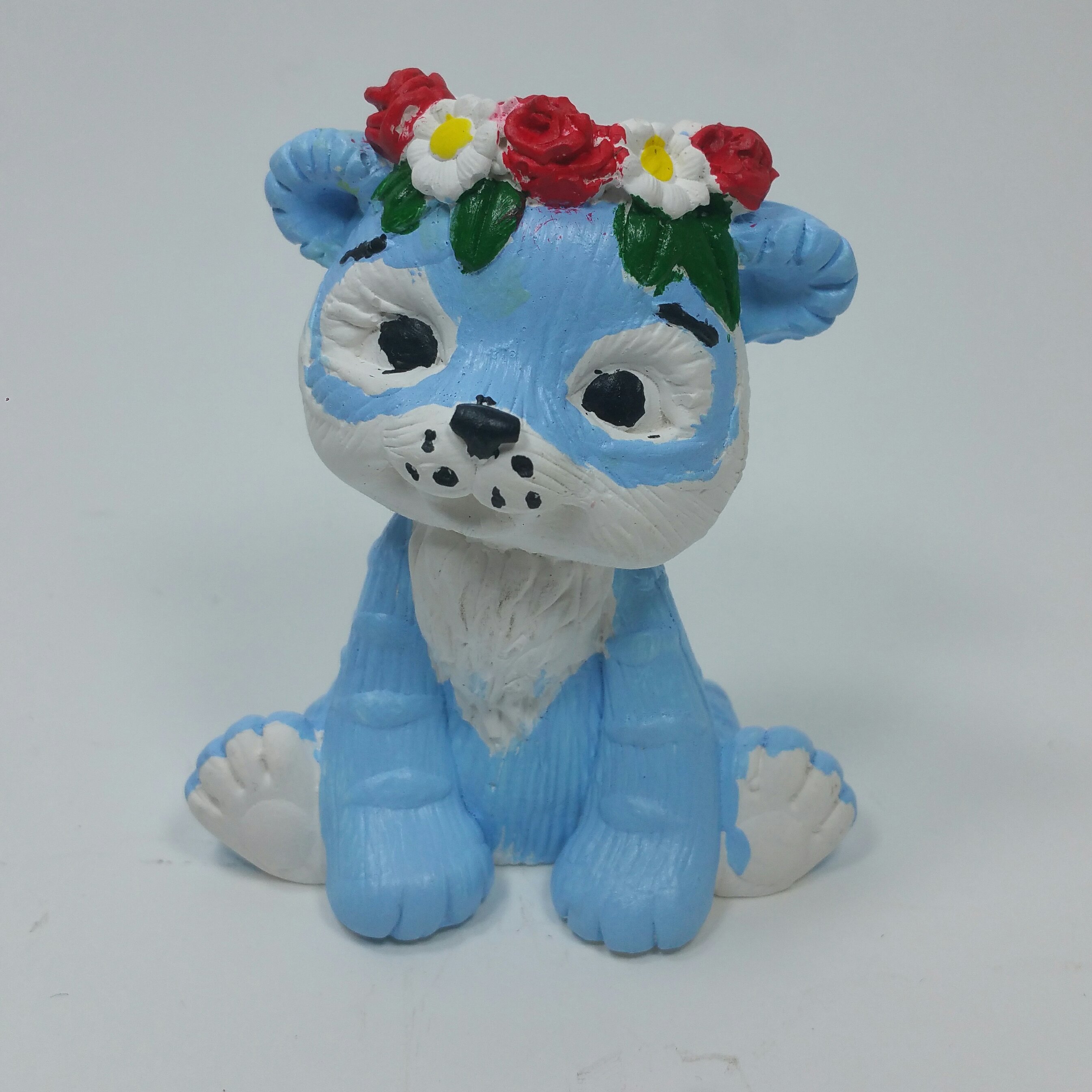 مجسمه سنگ مصنوعی ماکت مجتبی تزیینی خانه عروسکی سگ گل گلی