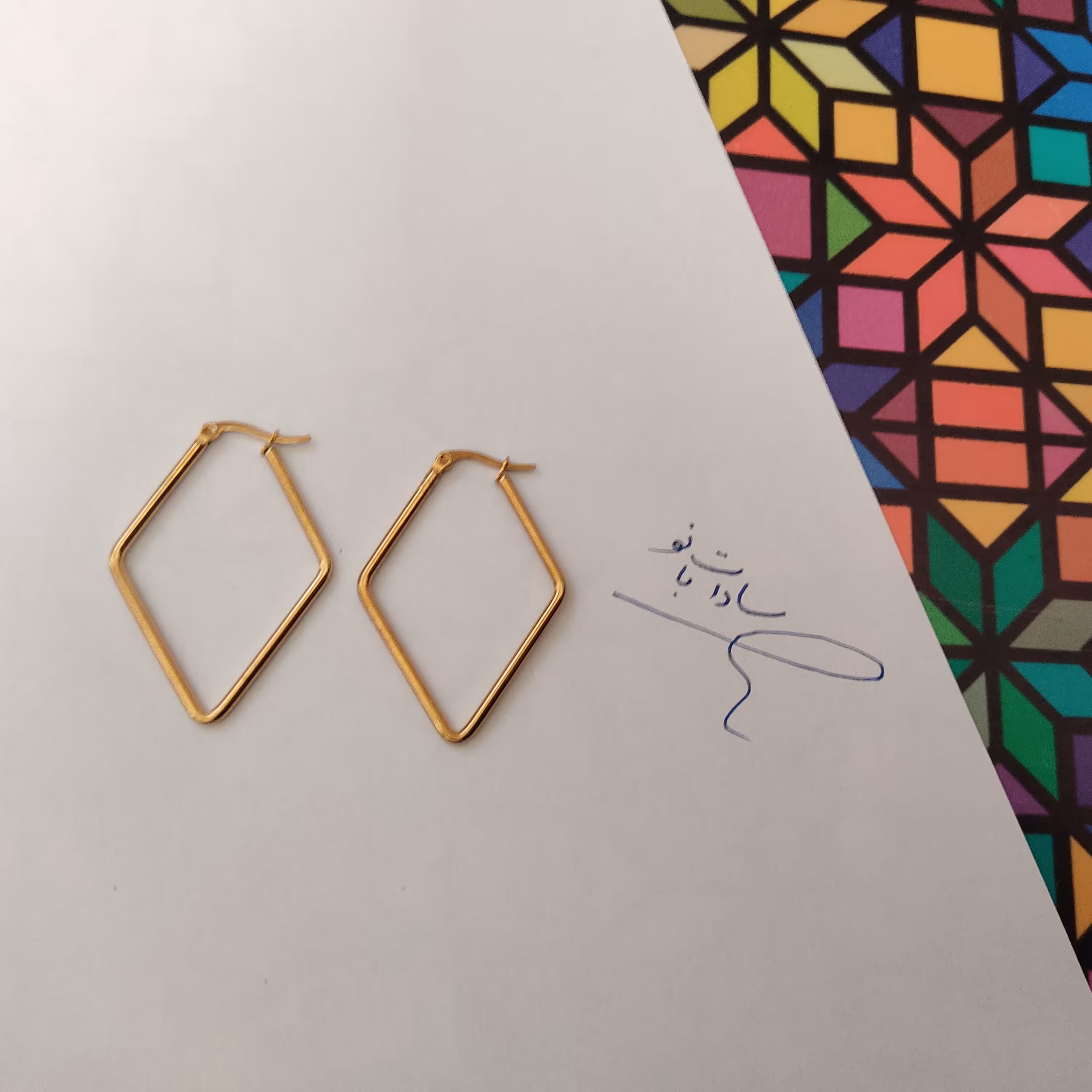 گوشواره استیل طرح لوزی