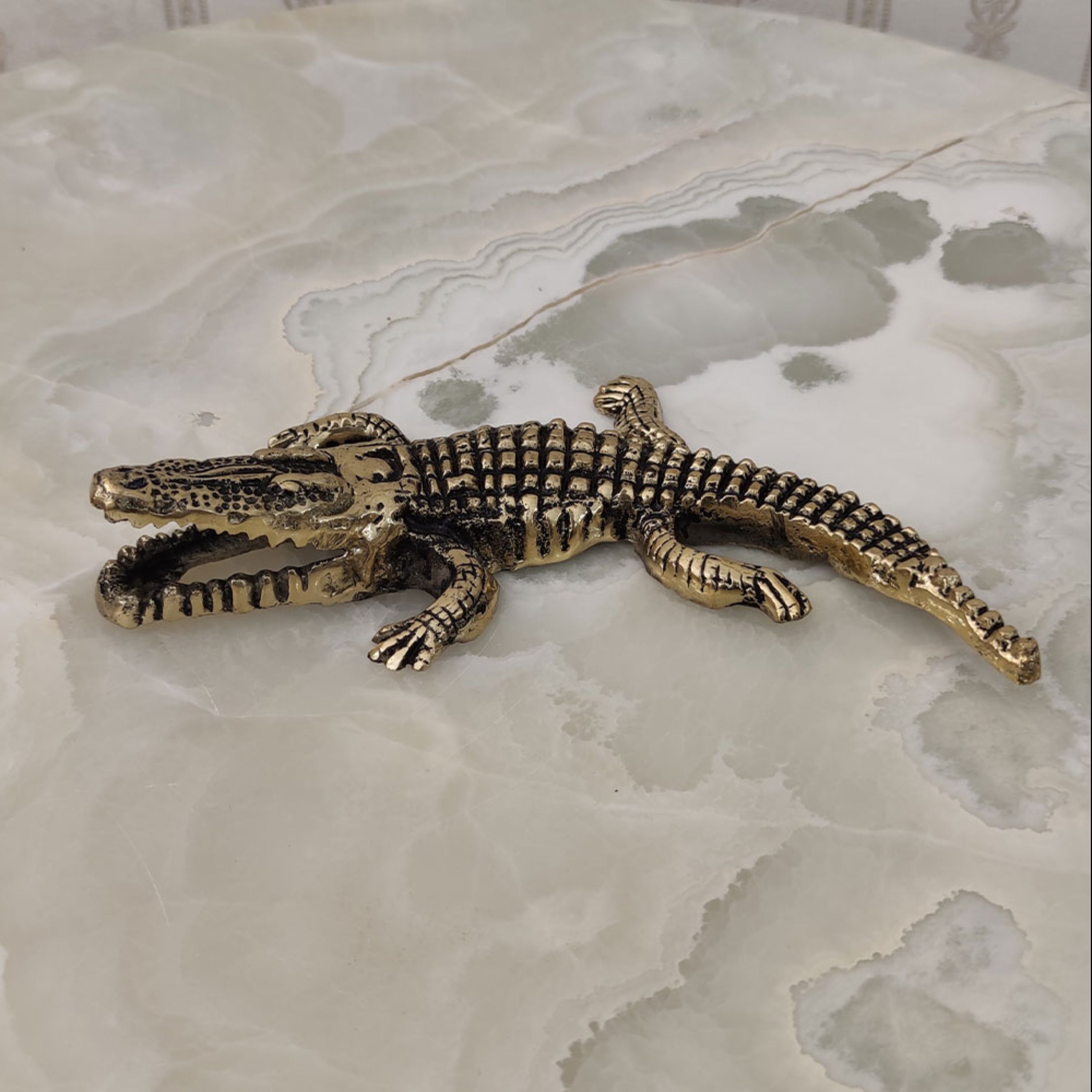 مجسمه برنزی مدل تمساح سایز 1 کد 2028