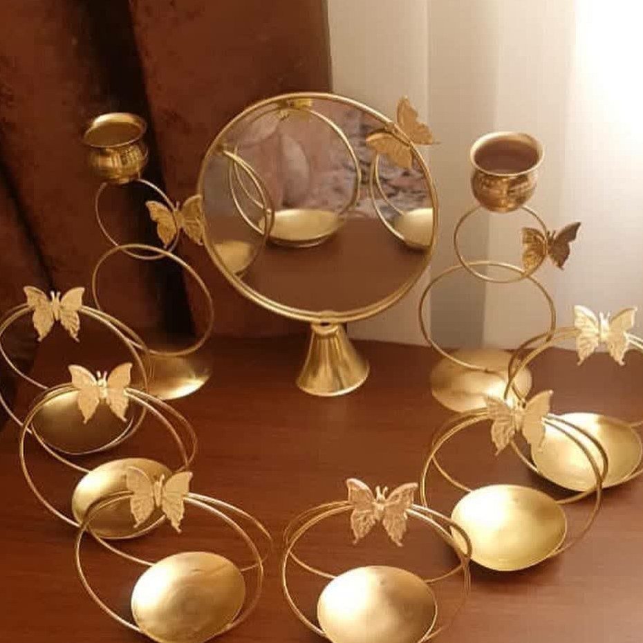 سفره هفت سین طلایی بسیار زیبا مود سال